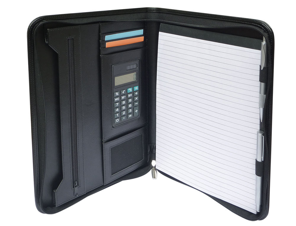 1117 - Windsor A4 Zip Compendium with Calculator - UNBRANDED