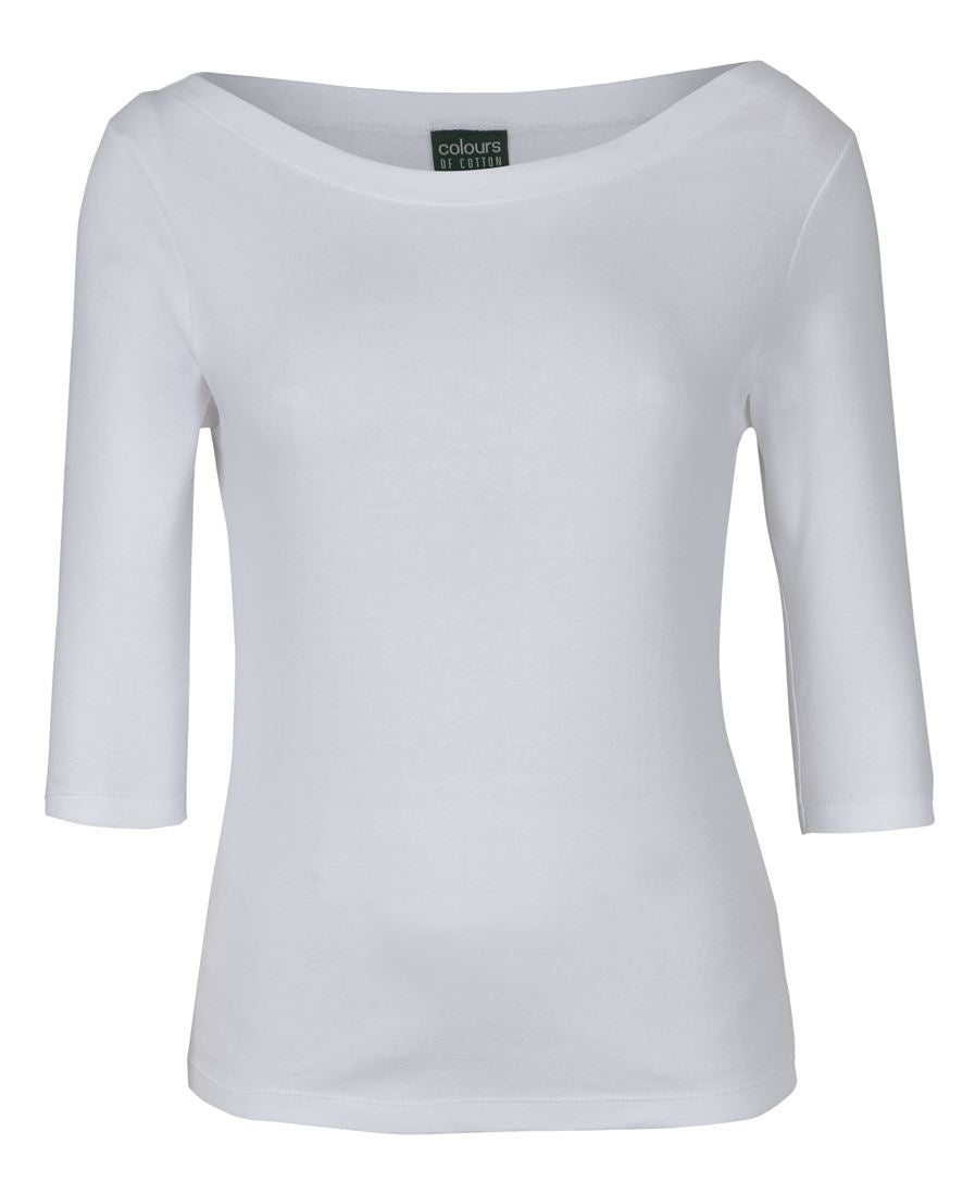 1BT3 - C of C LADIES 3/4 SLEEVE BOAT NECK TEE - UNBRANDED