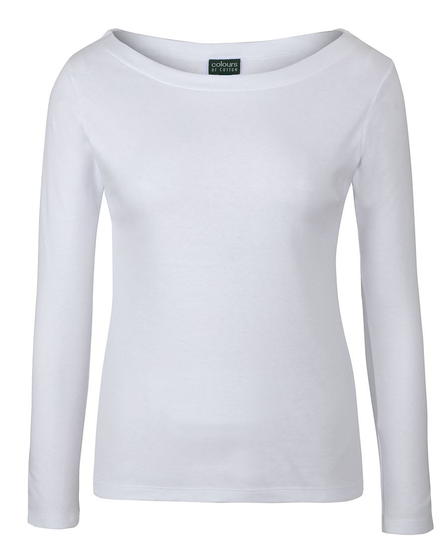 1BTL - C of C LADIES L/S BOAT NECK TEE - UNBRANDED