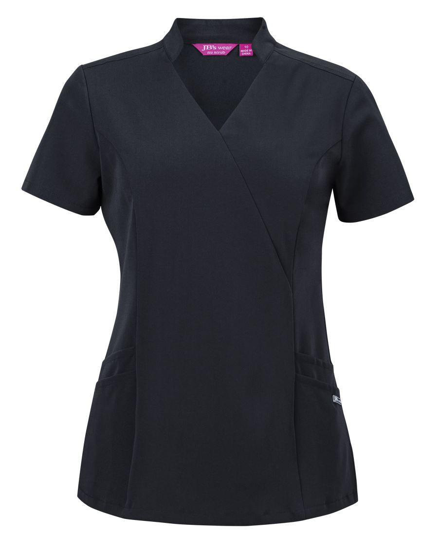4SMT1 - JB's LADIES NU MANDARIN COLLAR SCRUB TOP - UNBRANDED