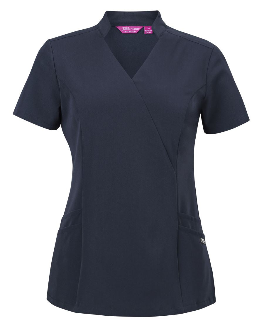 4SMT1 - JB's LADIES NU MANDARIN COLLAR SCRUB TOP - UNBRANDED