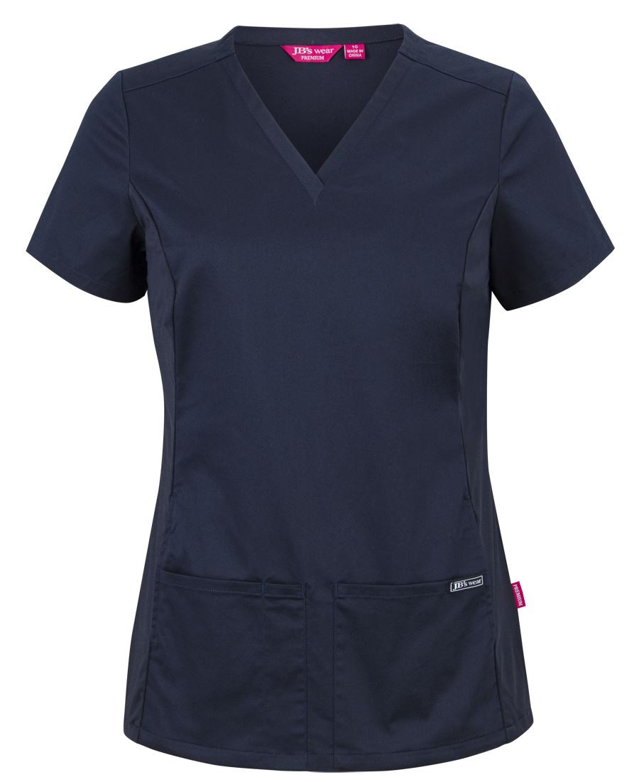 4SUT1 - JB's LADIES PREMIUM STRETCH PANEL SCRUB TOP - UNBRANDED