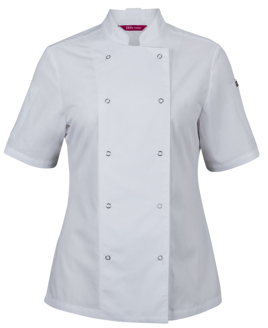5CJS1 - JB's LADIES S/S SNAP BUTTON CHEFS JACKET - UNBRANDED