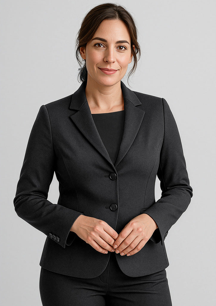 64019 - Womens Comfort Wool Stretch 2 Button Mid Length Jacket - UNBRANDED