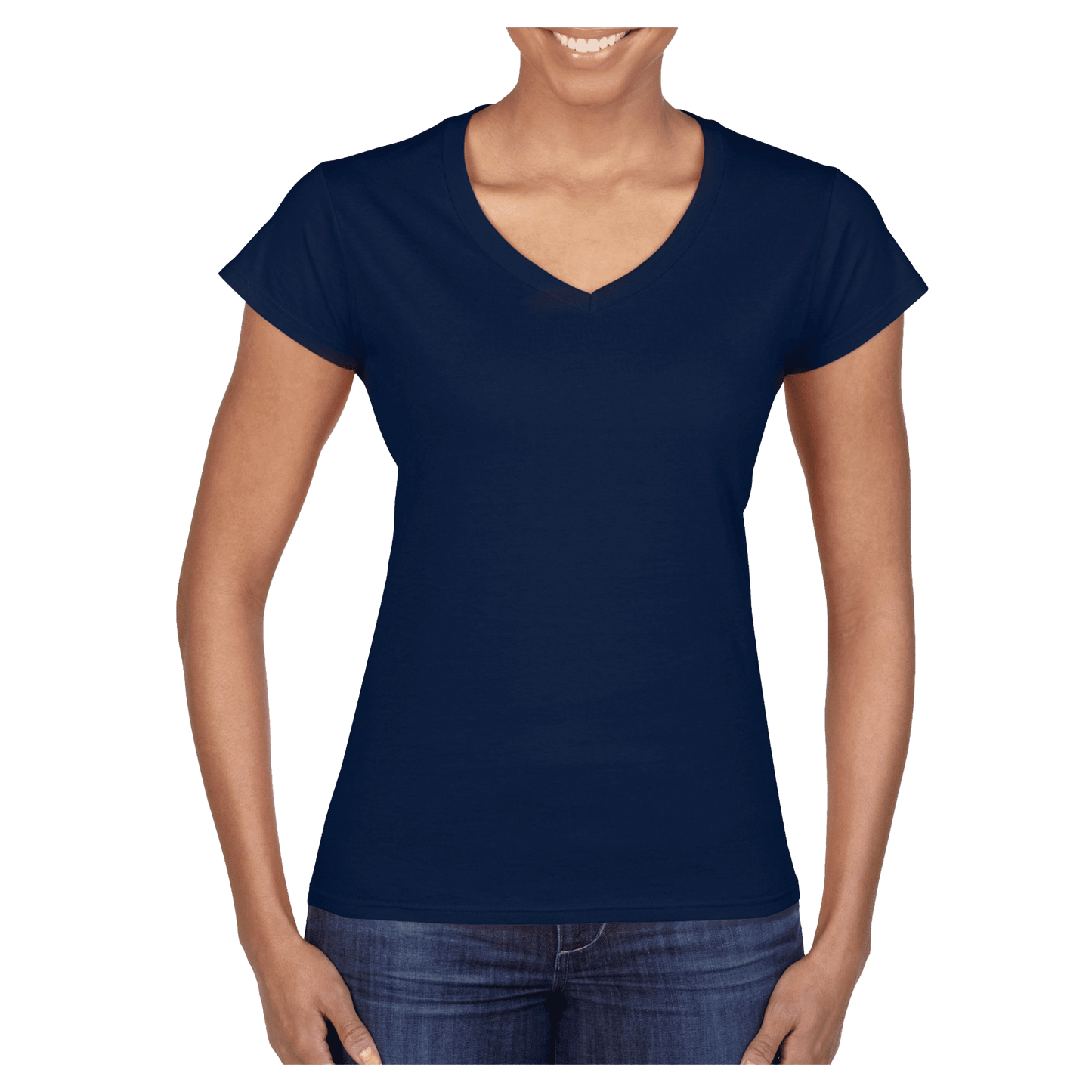 64V00L - 64V00L Gildan Softstyle Ladies V - UNBRANDED