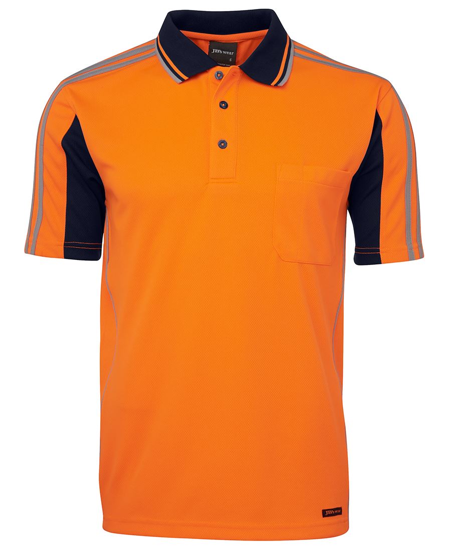 6AT4S - JB's Hi Vis 4602.1 S/S ARM TAPE POLO - UNBRANDED