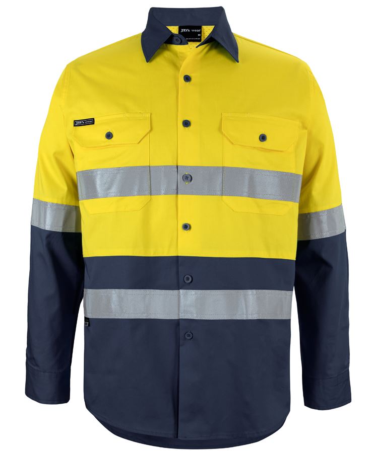 6DNLS - Hi Vis (D+N) L/S Work Shirt - UNBRANDED