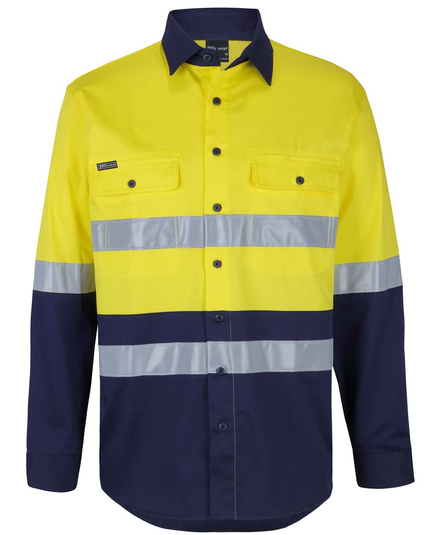 6DSWL - JB's Hi Vis D+N L/S STRETCH W/SHIRT WITH TAPE - UNBRANDED