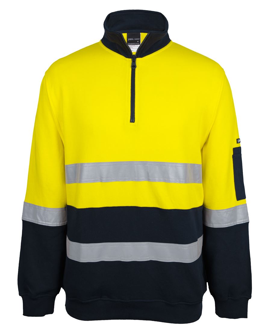 6DVFM - JB's Hi Vis 310 (D+N) COTTON 1/2 ZIP FLEECE - UNBRANDED