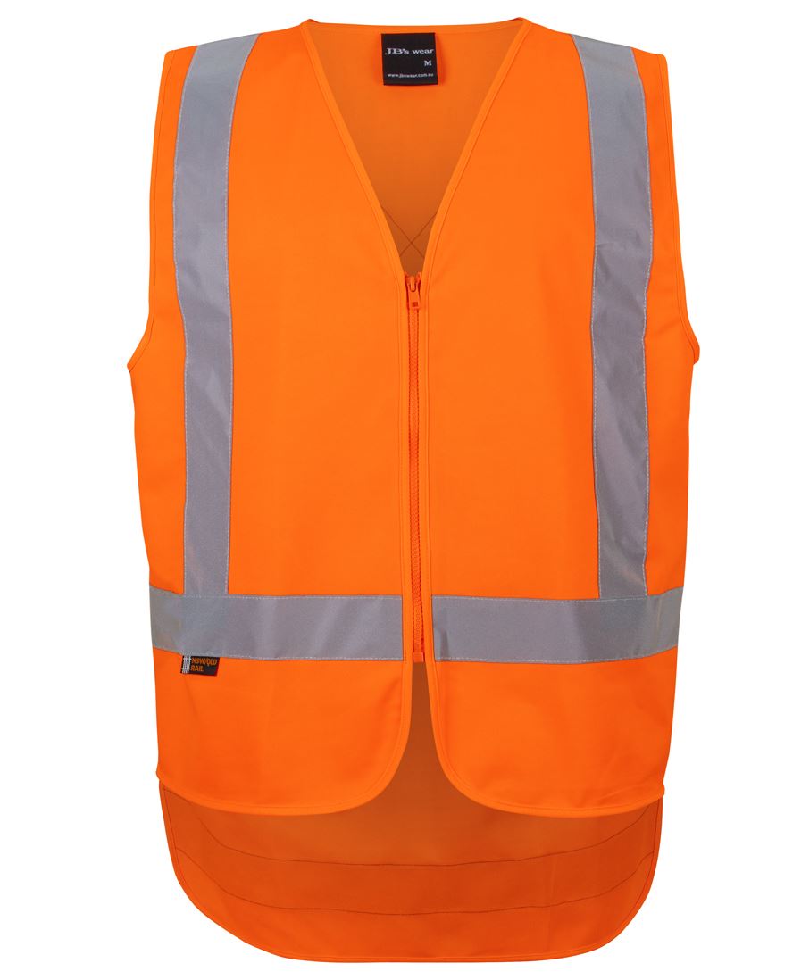 6DVQV - JB's NSW/QLD RAIL (D+N) ZIP X-BACK SAFETY VEST - UNBRANDED