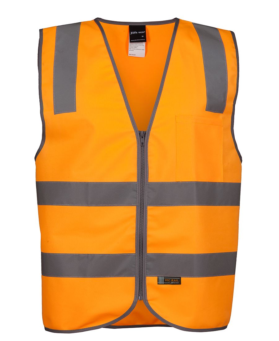 6DVSV - JB's VIC RAIL (D+N) ZIP SAFETY VEST - UNBRANDED
