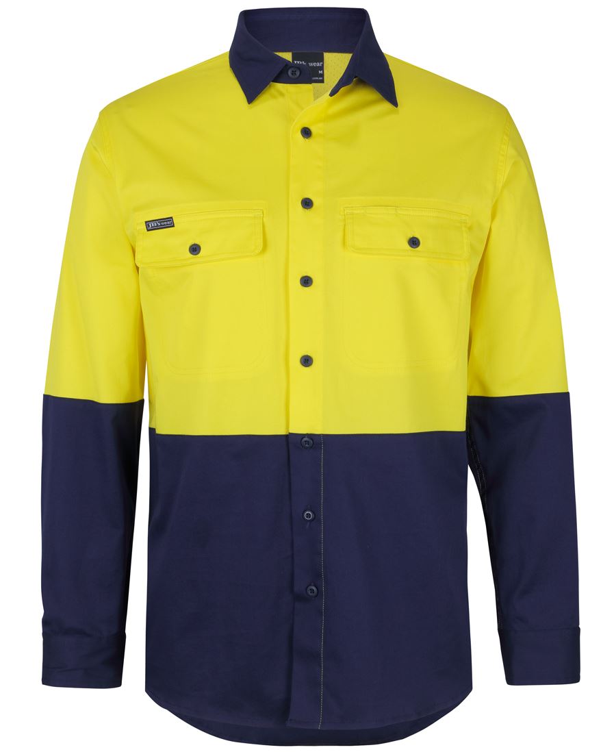 6HSWL - JB's Hi Vis L/S STRETCH WORK SHIRT - UNBRANDED
