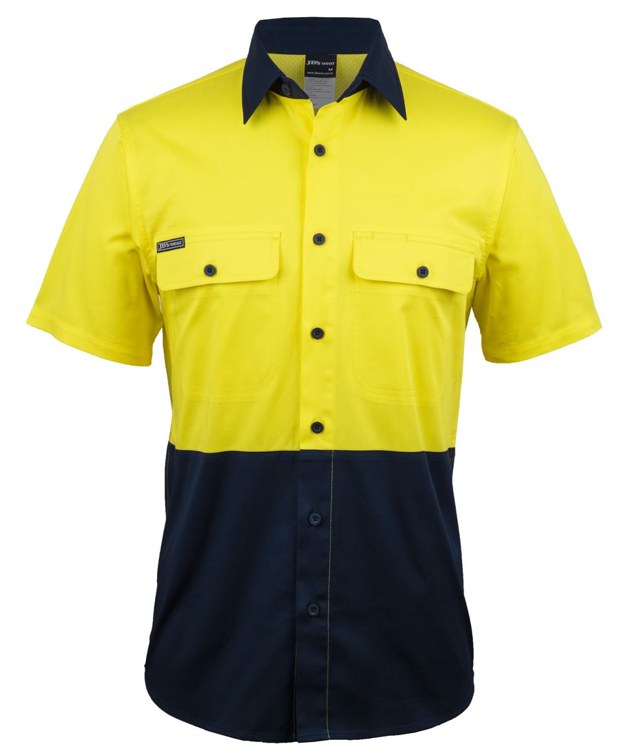 6HSWS - JB's Hi Vis S/S STRETCH WORK SHIRT - UNBRANDED