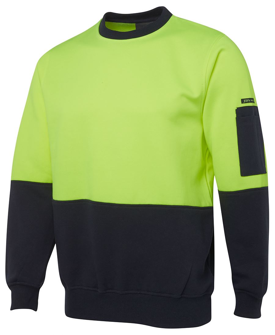 6HVCN - JB's Hi Vis Fleecy Crew - UNBRANDED