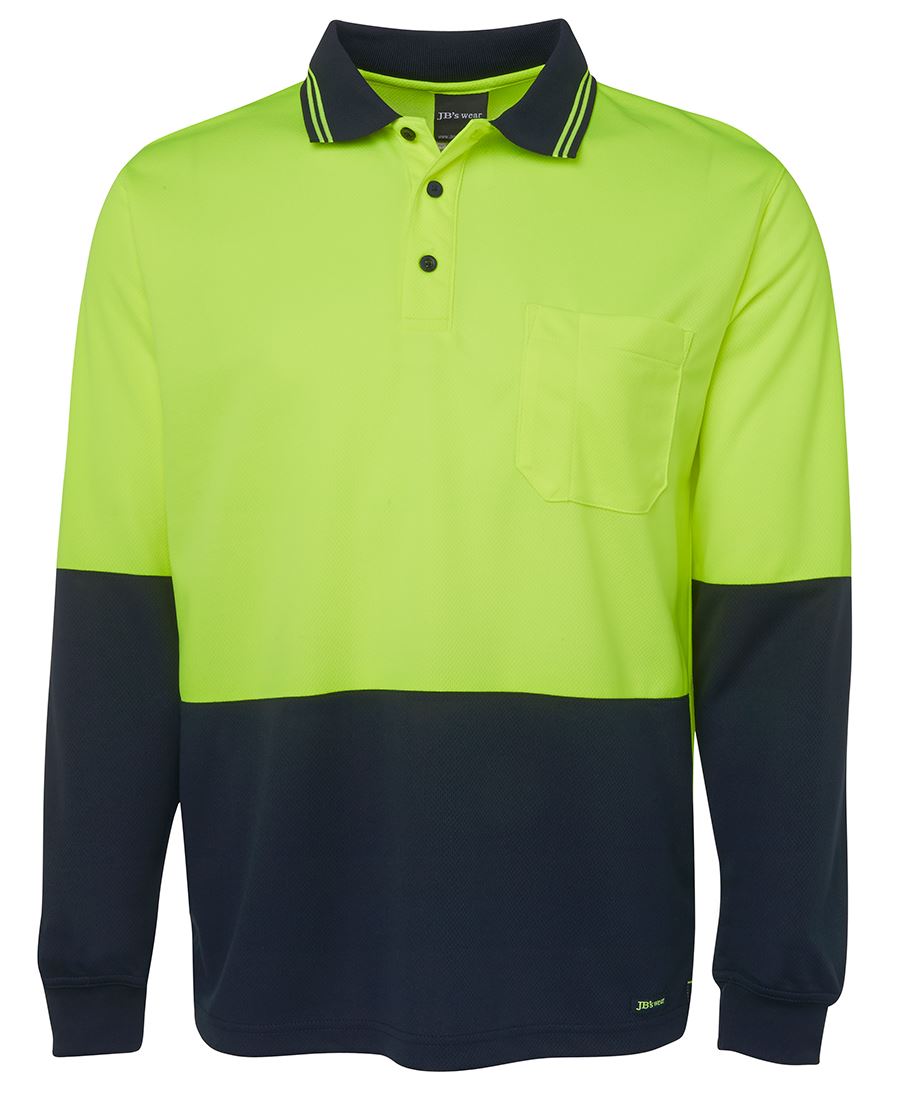 6HVPL - Hi Vis L/S Traditional Polo - UNBRANDED