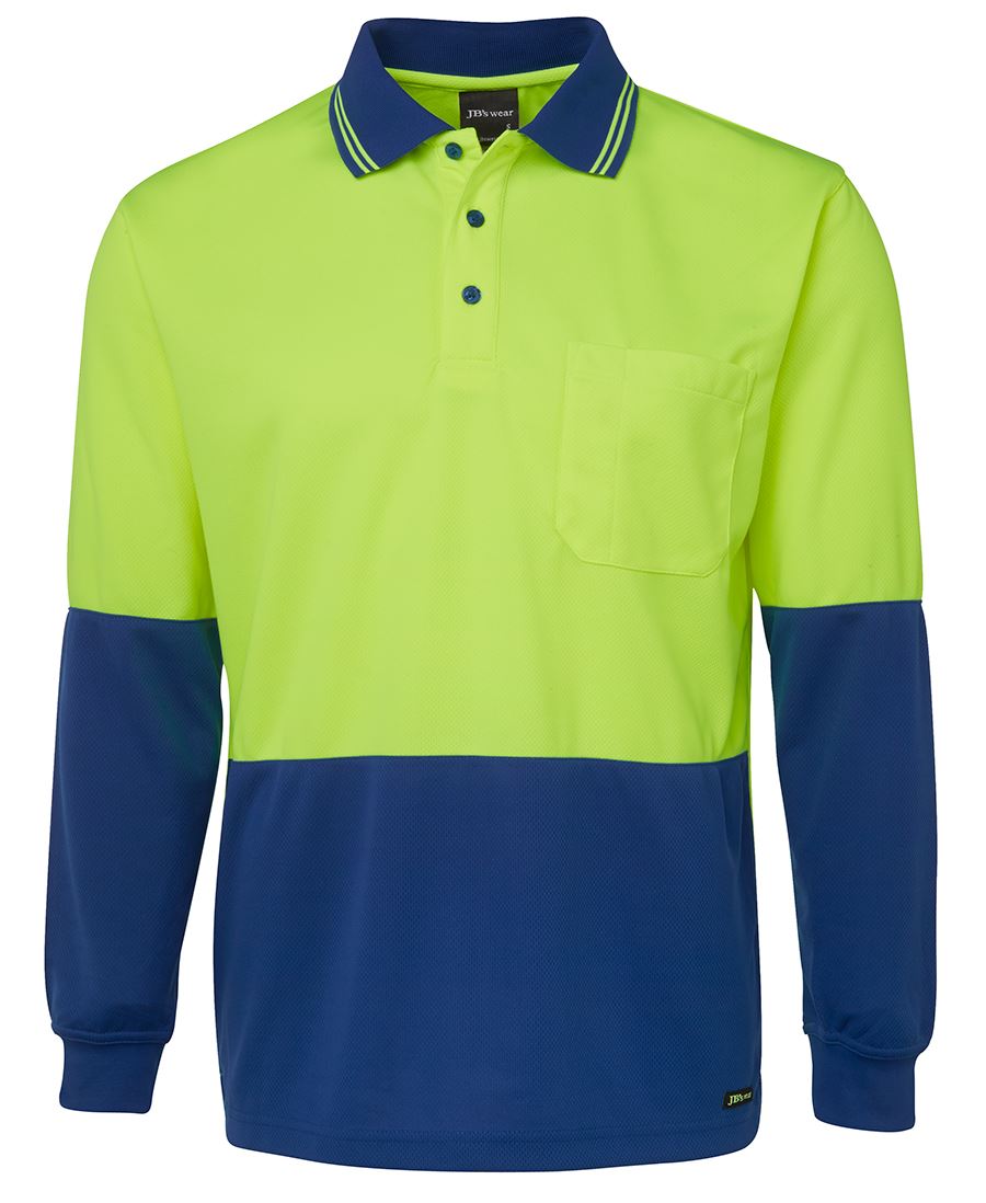 6HVPL - Hi Vis L/S Traditional Polo - UNBRANDED