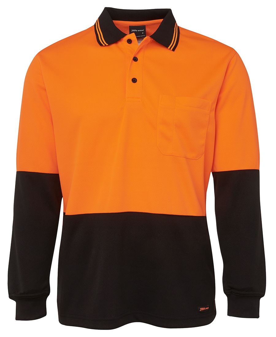 6HVPL - Hi Vis L/S Traditional Polo - UNBRANDED