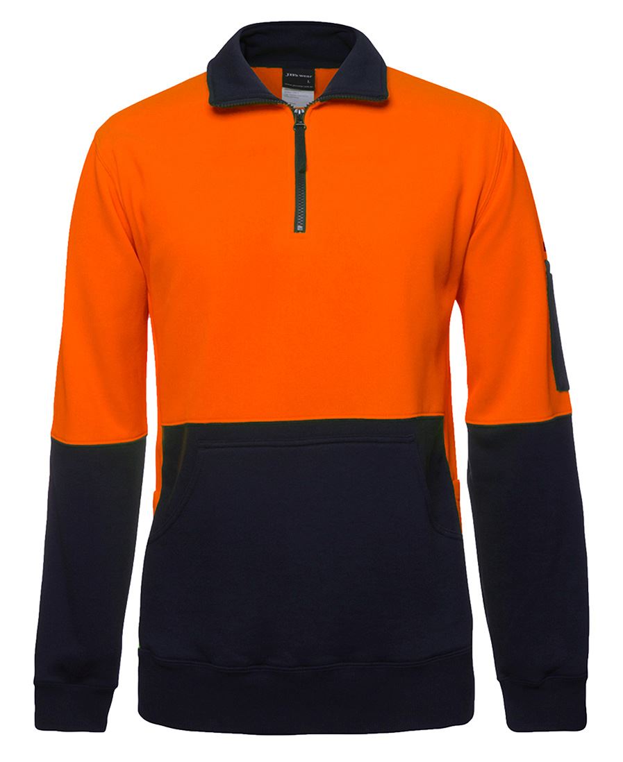 6HVPZ - JB's Hi Vis 330G 1/2 ZIP FLEECE - UNBRANDED