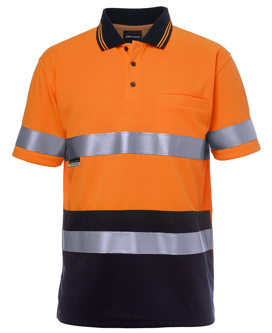 6HVST - JB's Hi Vis S/S NON CUFF (D+N) TRAD POLO - UNBRANDED
