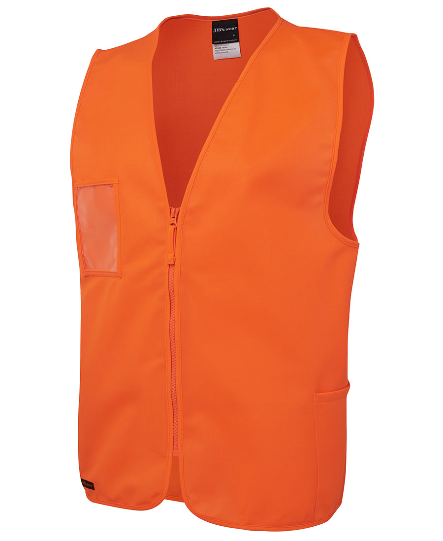 6HVSZ - JB's Hi Vis Zip Safety Vest - UNBRANDED