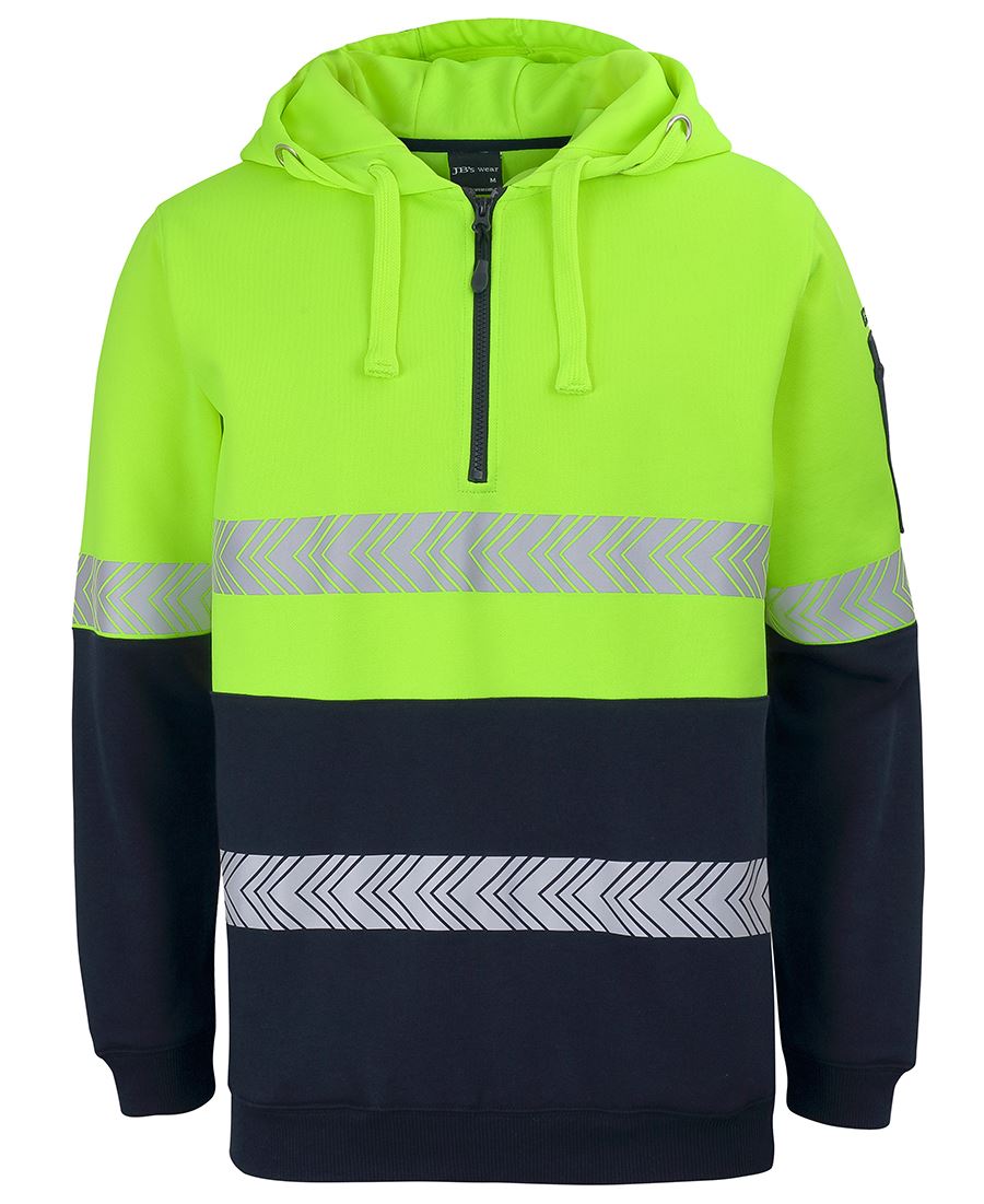 6HZSH - JB's Hi Vis 1/2 Zip Segmented Tape Hoodie - UNBRANDED