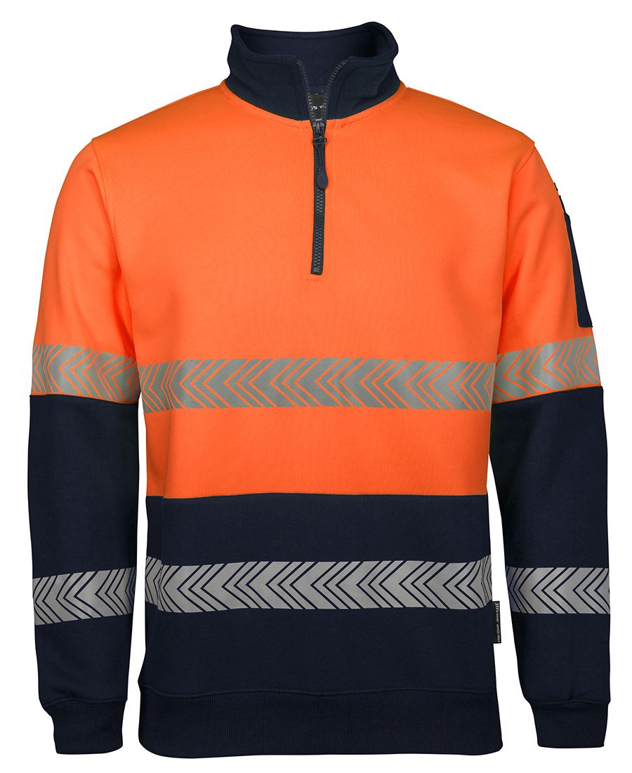 6HZS - JB's Hi Vis 1/2 ZIP SEGMENTED TAPE FLEECY - UNBRANDED