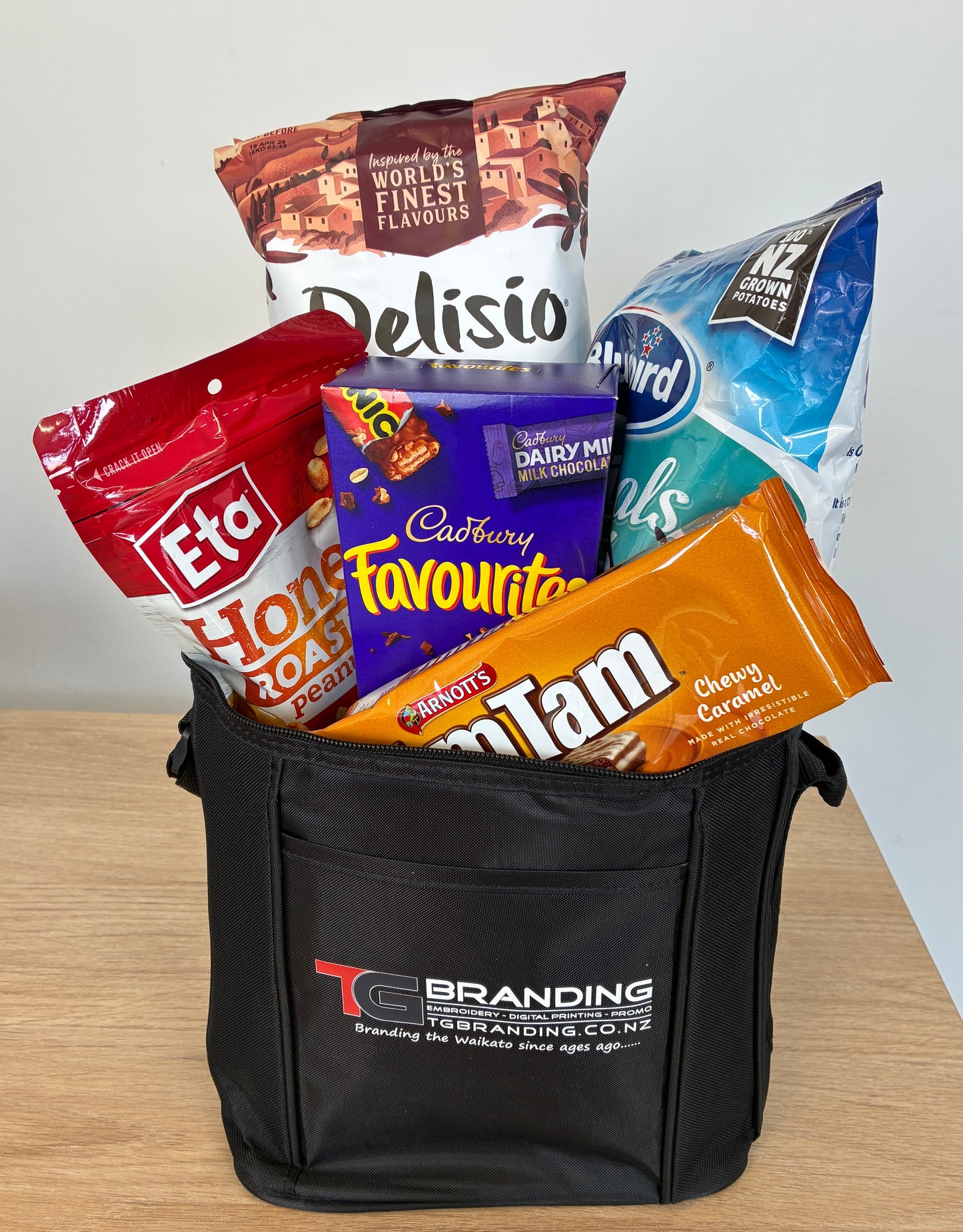 CHRISTMAS COOLER - B273 STARTER - BRANDED WITH YOUR LOGO AND FILLED WITH GOODIES