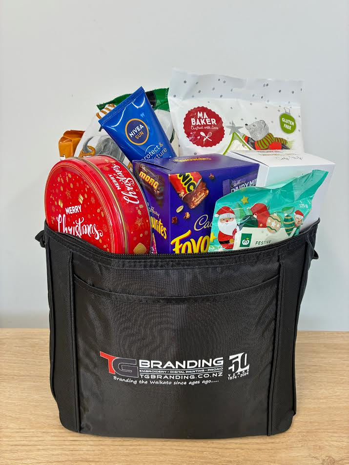 CHRISTMAS COOLER - B340 ULTIMATE - BRANDED WITH YOUR LOGO AND FILLED WITH GOODIES