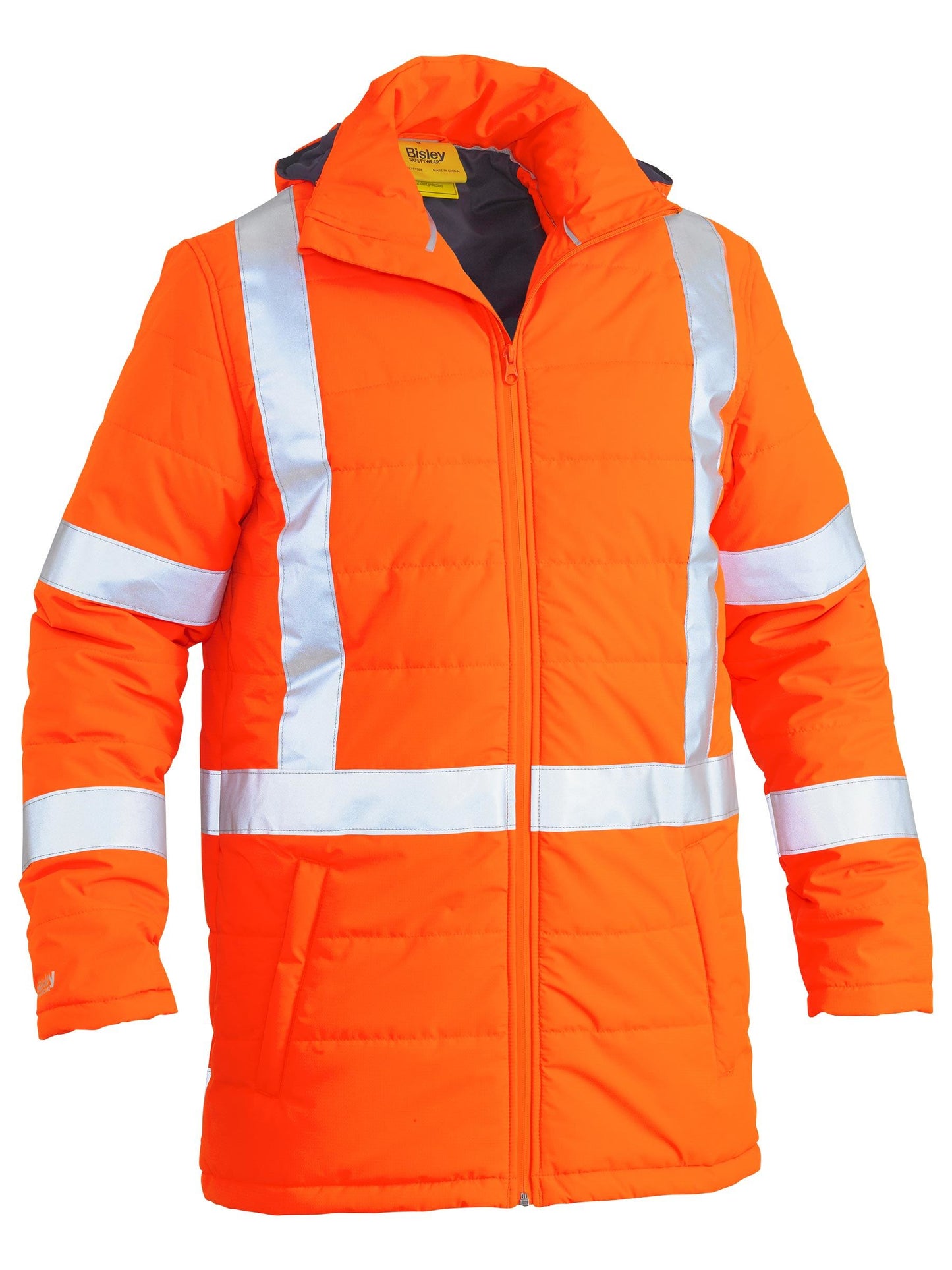 BJ6379XT - Taped Hi Vis Puffer Jacket with X Back - UNBRANDED