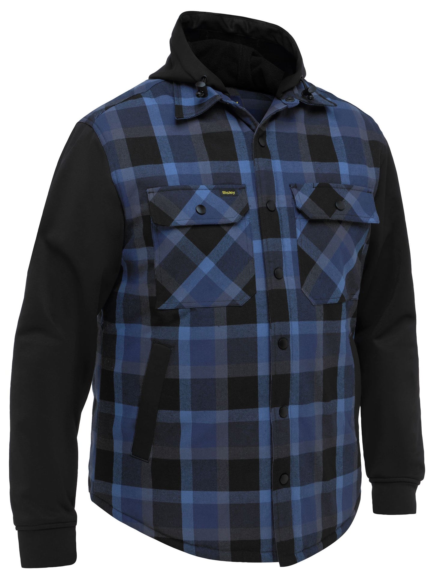 BJ6708 - Contrast Check Hooded Shirt - UNBRANDED