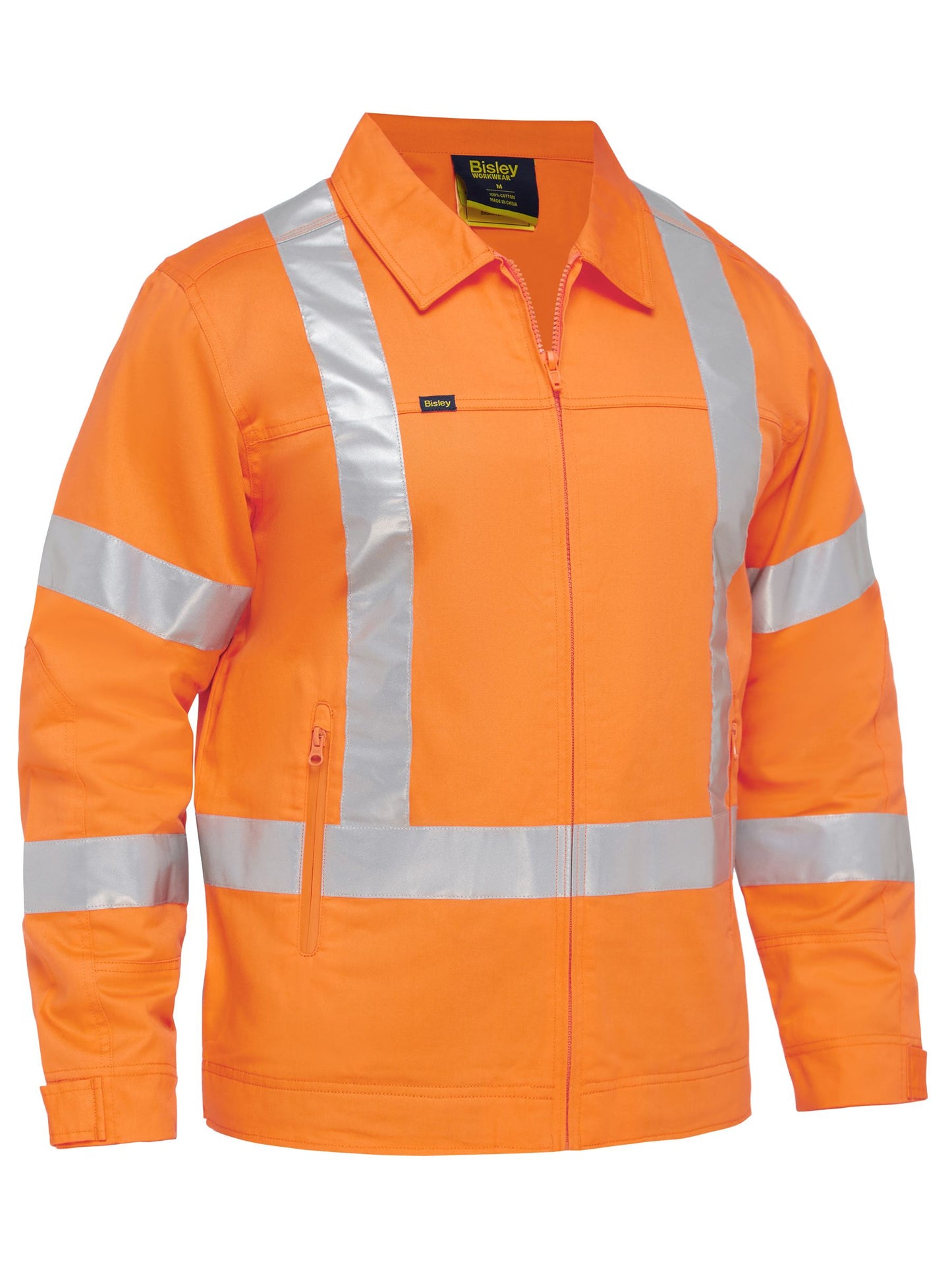 BJ6919XT - X Taped Hi Vis Drill Jacket With Liquid Repellent Finish - UNBRANDED