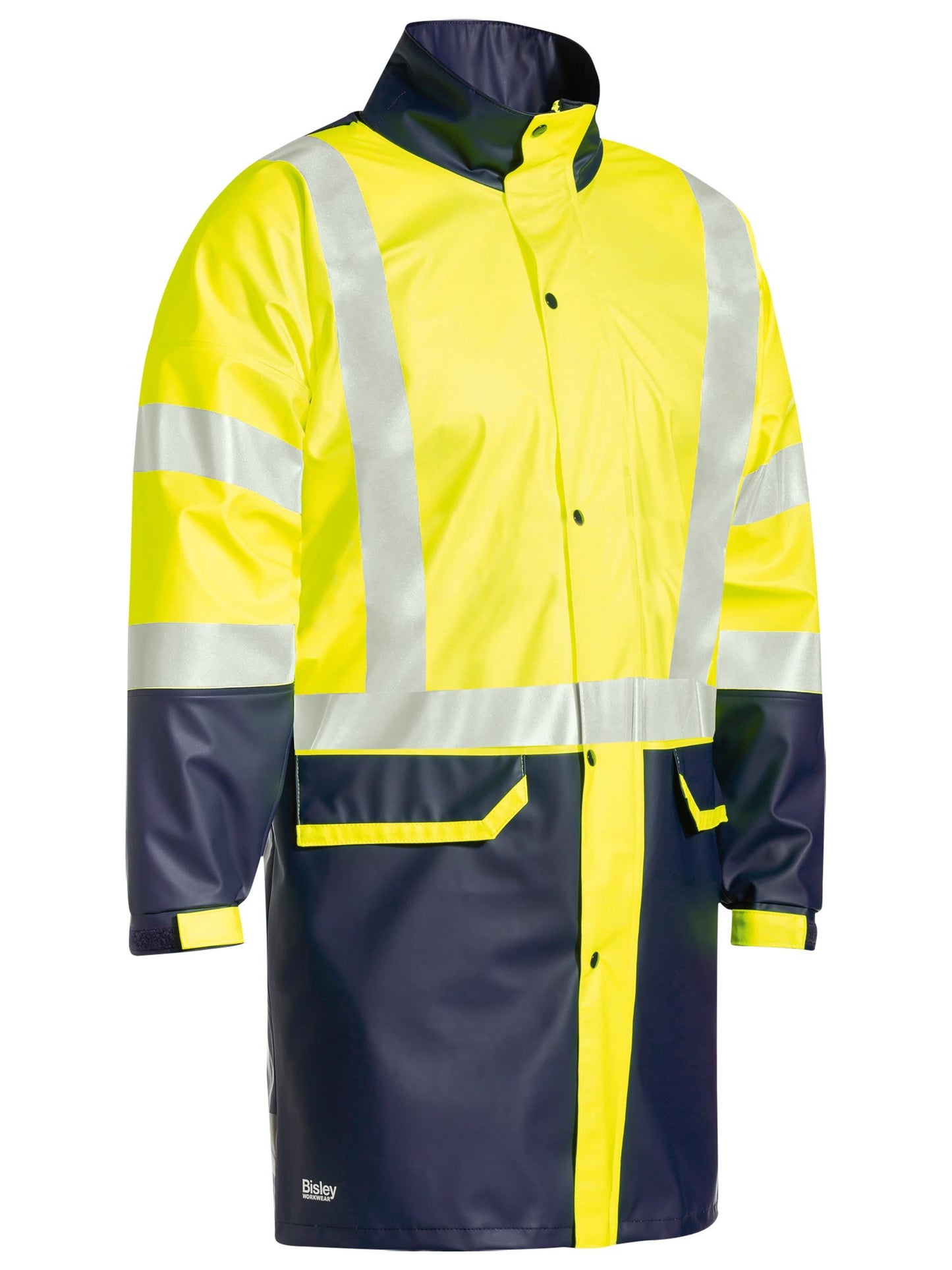 BJ6935HT - Taped Hi Vis Stretch PU Rain Coat - UNBRANDED