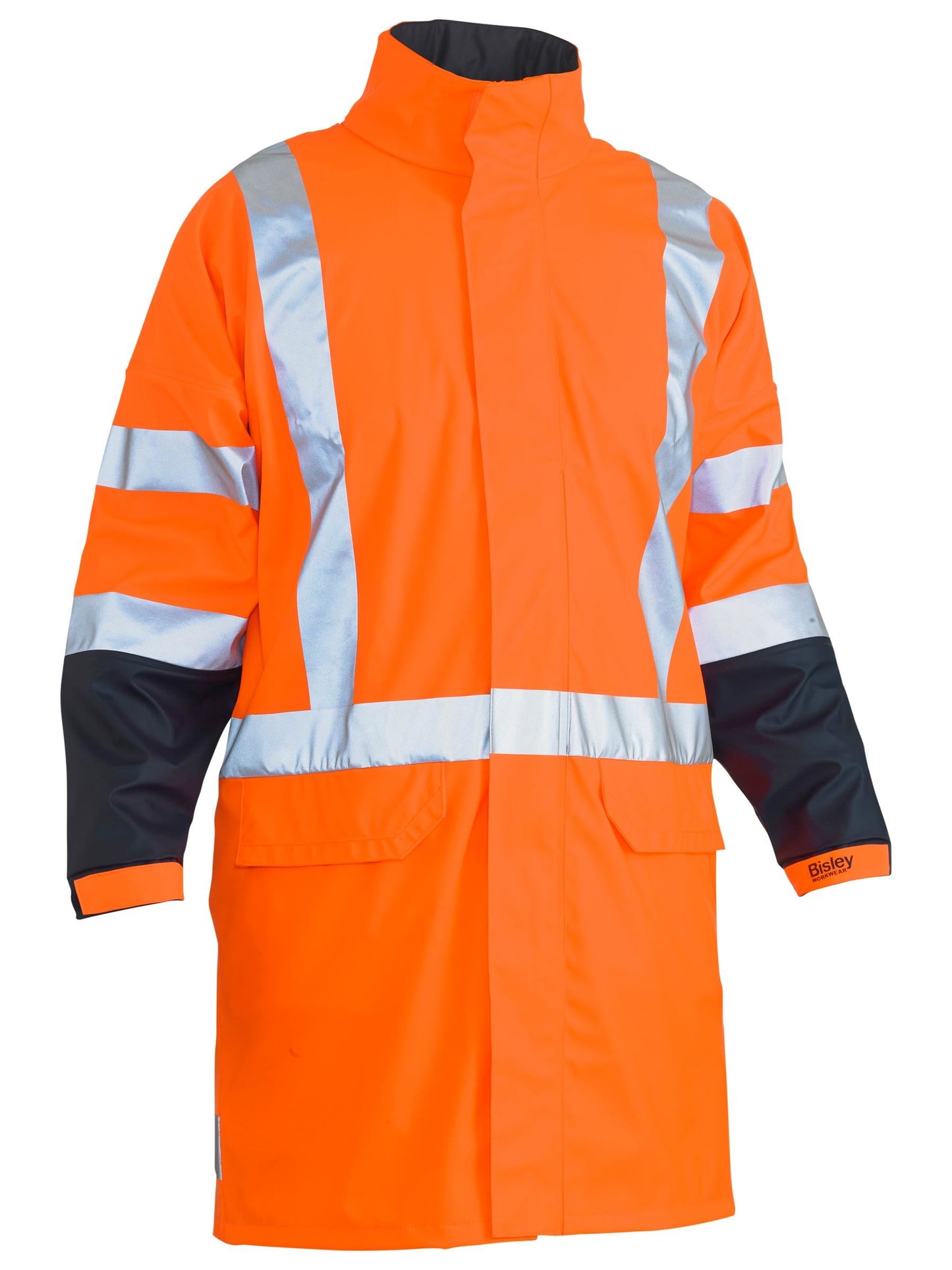 BJ6955XT - X Taped Hi Vis TTMC Stretch PU Rain Coat - UNBRANDED