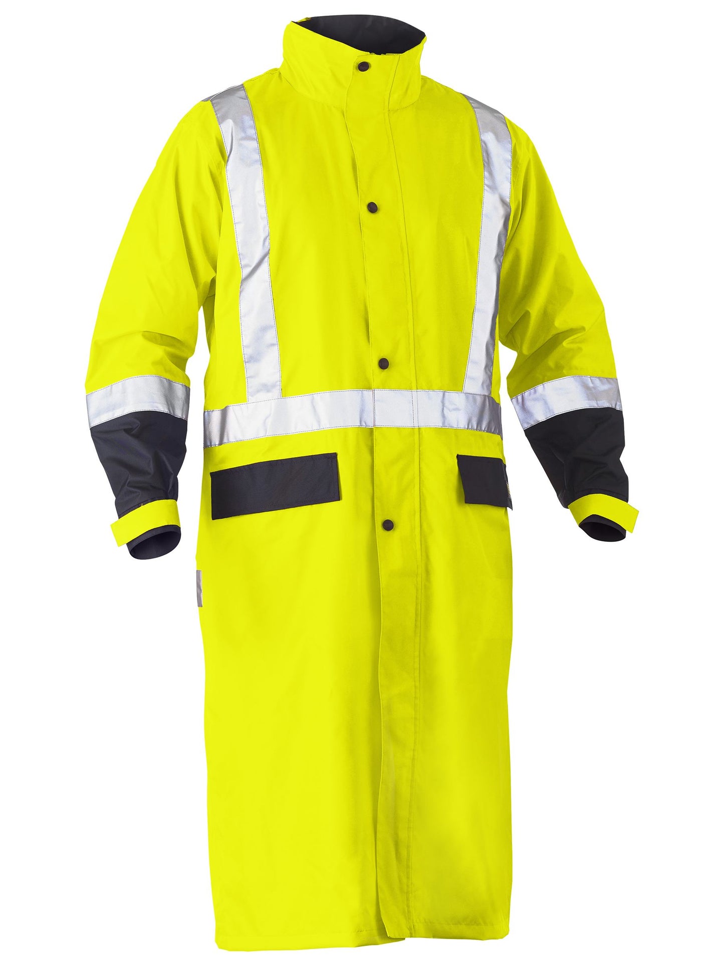 BJ6961T - Taped Hi Vis Long Rain Coat - UNBRANDED