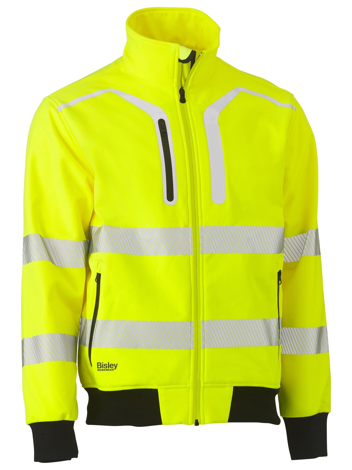 BJ6979T - Taped Hi Vis Soft Shell Bomber Jacket - UNBRANDED