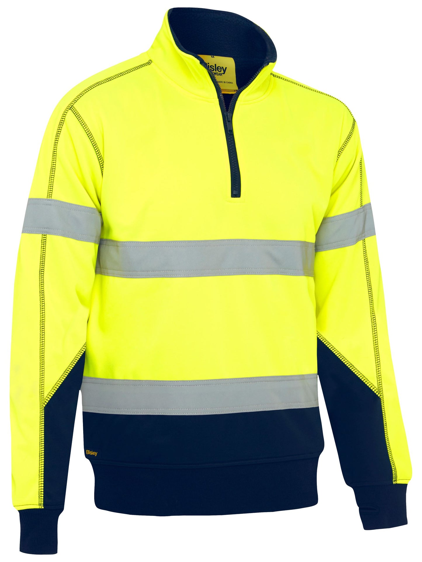 BK6987T - Taped Hi Vis 1/4 Zip Fleece Pullover with Sherpa Lining - UNBRANDED