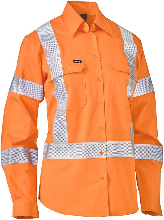 BL6166XT - Women's X Taped Biomotion Hi Vis Cool Lightweight Drill Shirt - UNBRANDED