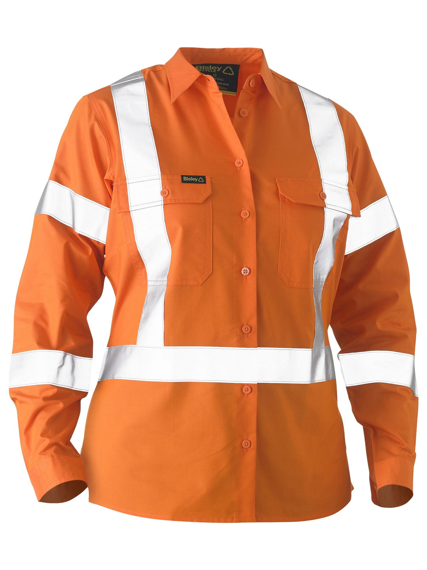 BL6266XT - Recycle Women's X Taped Hi Vis Drill Shirt - UNBRANDED