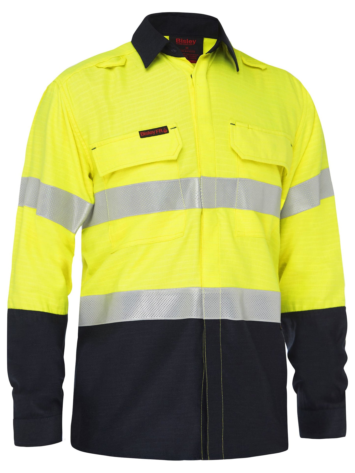 BS8438T - Apex 185 Taped Hi Vis FR Ripstop Vented Shirt - UNBRANDED