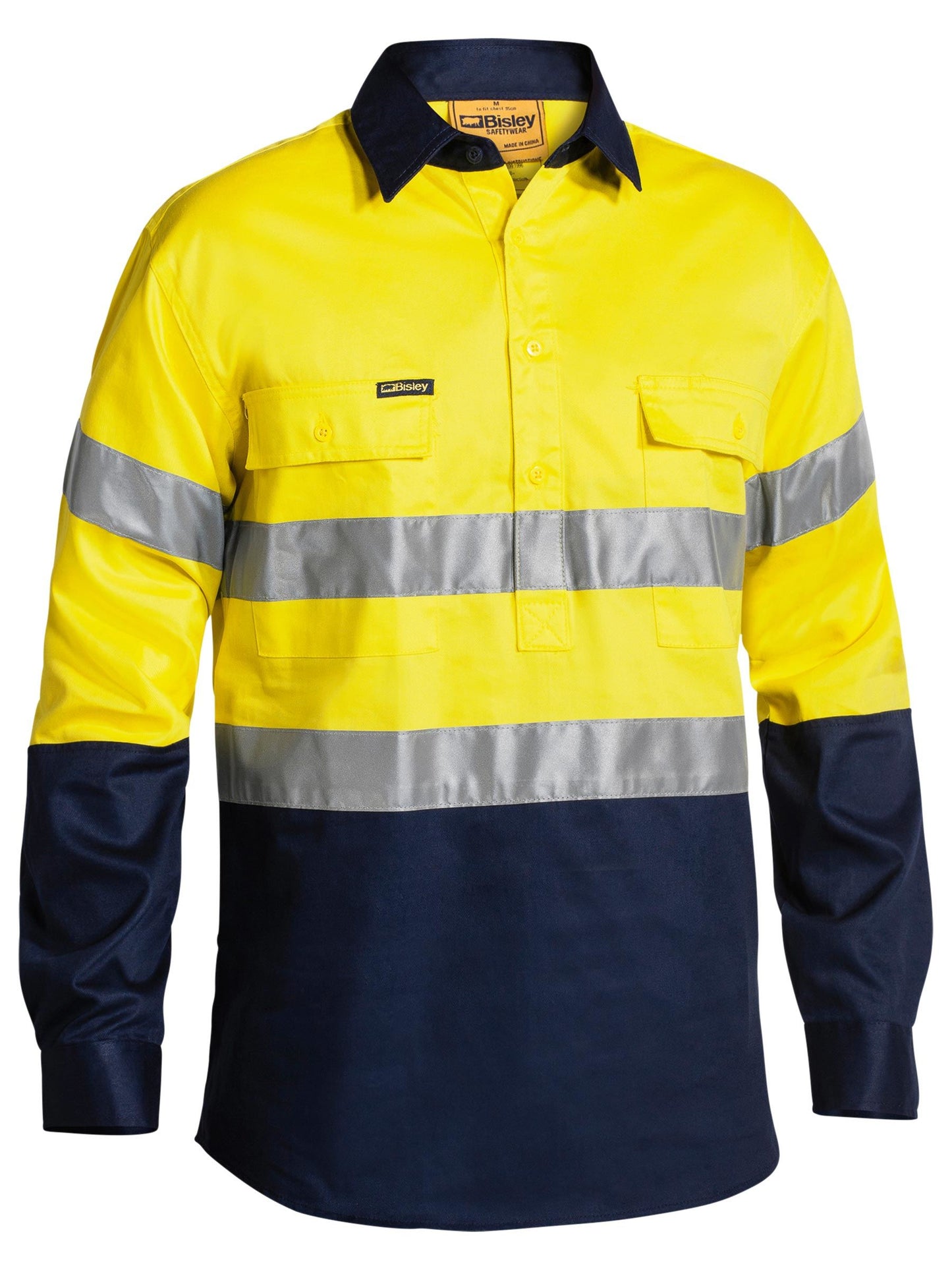 BTC6456 - Taped Hi Vis Closed Front Drill Shirt - UNBRANDED