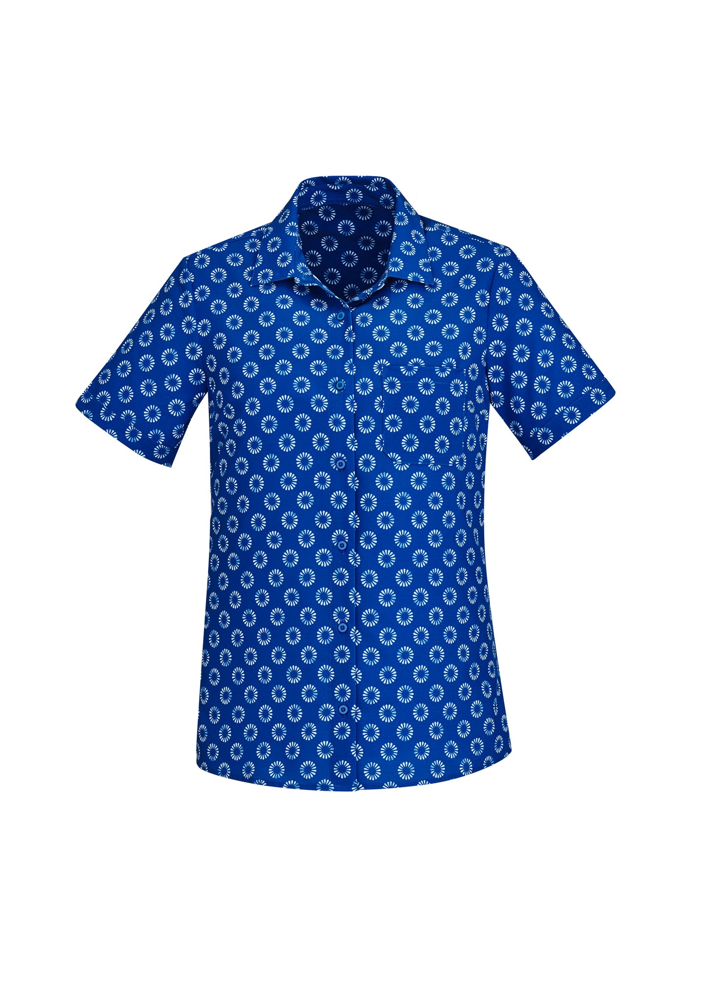 CS948LS - Womens Florence Daisy Print Short Sleeve Shirt - UNBRANDED