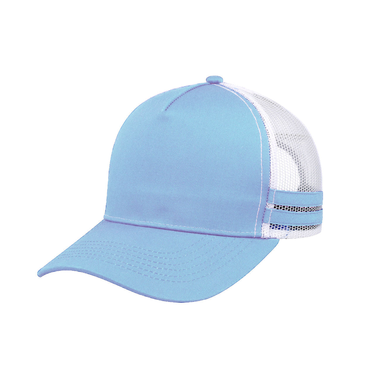 F24503 - F24503 Headwear24 Stripe Trucker Curved Peak - UNBRANDED
