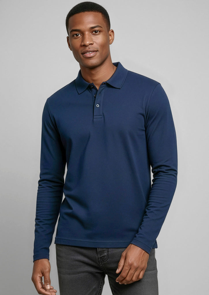 P400ML - Mens Crew Long Sleeve Polo - UNBRANDED