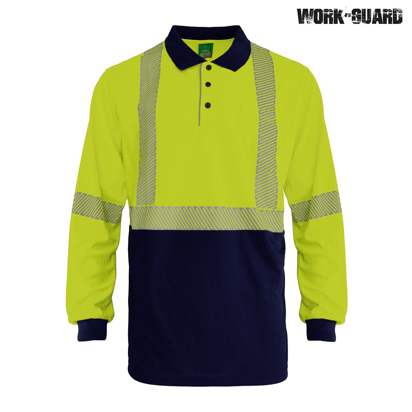 R486X - R486X Workguard Recycled Hi Vis LS D/N Polo - UNBRANDED