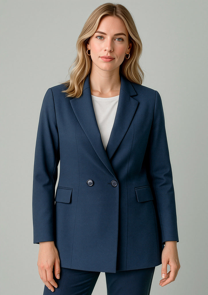 RJ400L - Womens Renew Double Breasted Longline Jacket - UNBRANDED