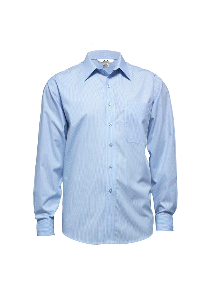SH816 - Mens Micro Check Long Sleeve Shirt - UNBRANDED