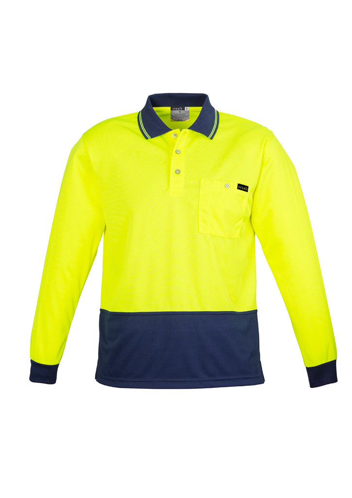 ZH410 - Mens Hi Vis Comfort Back Long Sleeve Polo - UNBRANDED