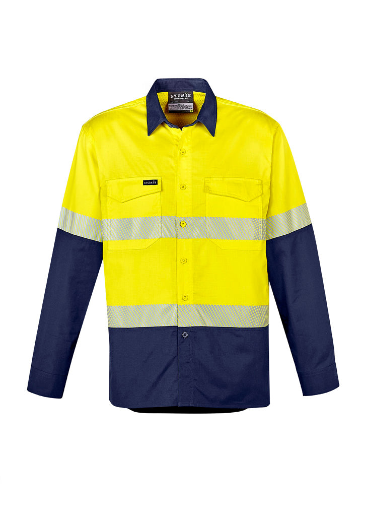 ZW229 - Mens Rugged Cooling Hi Vis Segmented Tape Long Sleeve Shirt - UNBRANDED