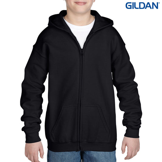 18600B - 18600B Gildan Heavy Blend Youth Full Zip Hooded Sweatshirt - UNBRANDED