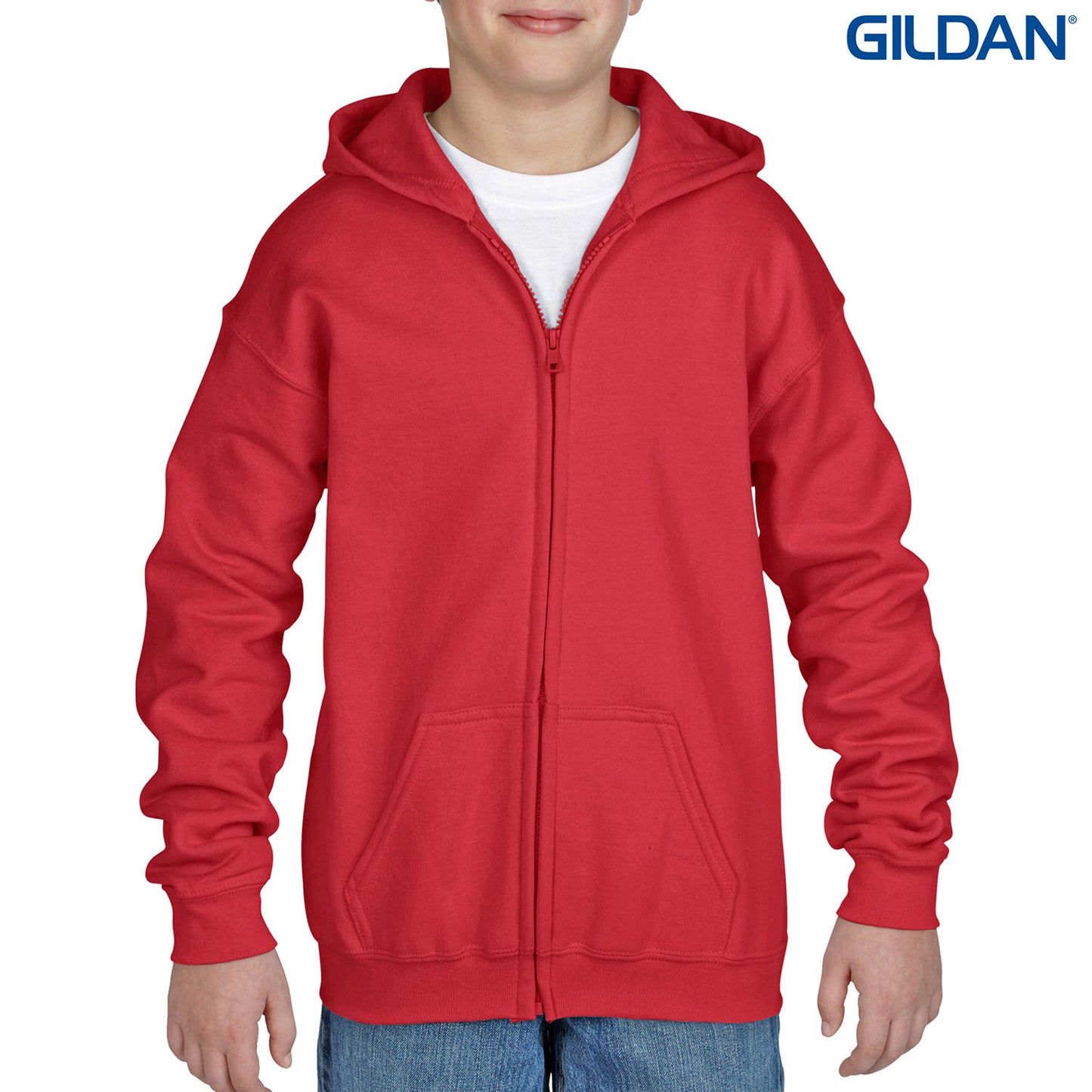 18600B - 18600B Gildan Heavy Blend Youth Full Zip Hooded Sweatshirt - UNBRANDED